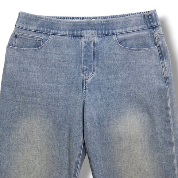 Soft Surroundings Crop Jeans Womens Medium Ultimate Denim Pull On Straight - Picture 2 of 8